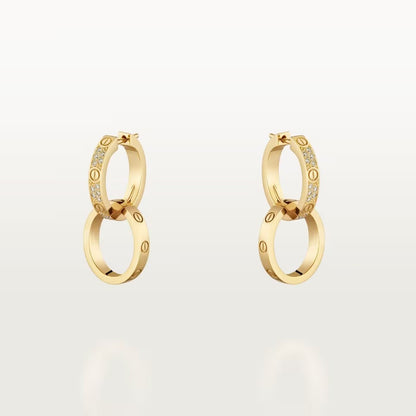 [AURORA]LOVE 3.3MM DANGLE HALF DIAMOND EARRINGS