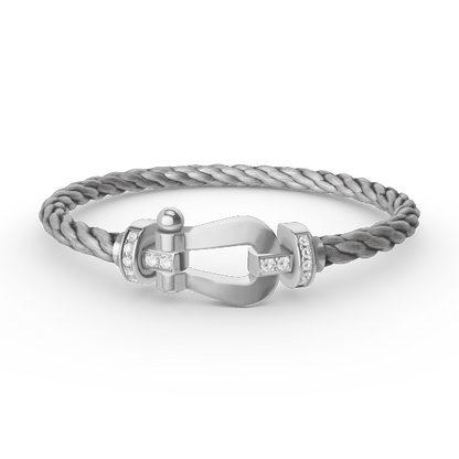 [AURORA]フォース ラージホースシュー ハーフダイヤモンドブレスレット シルバー