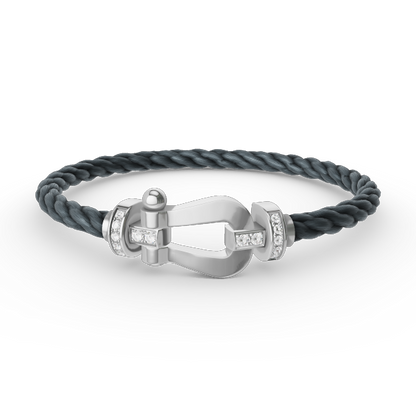 [AURORA]フォース ラージホースシュー ハーフダイヤモンドブレスレット シルバー