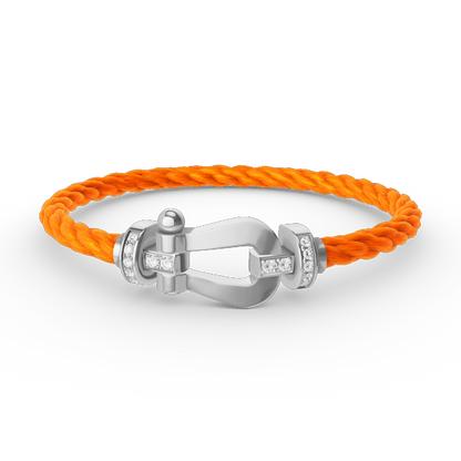 [AURORA]フォース ラージホースシュー ハーフダイヤモンドブレスレット シルバー