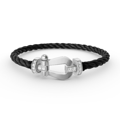 [AURORA]フォース ラージホースシュー ハーフダイヤモンドブレスレット シルバー