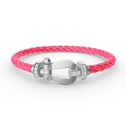 [AURORA]フォース ラージホースシュー ハーフダイヤモンドブレスレット シルバー