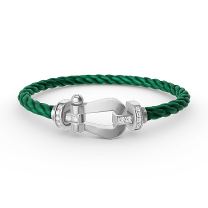[AURORA]フォース ラージホースシュー ハーフダイヤモンドブレスレット シルバー