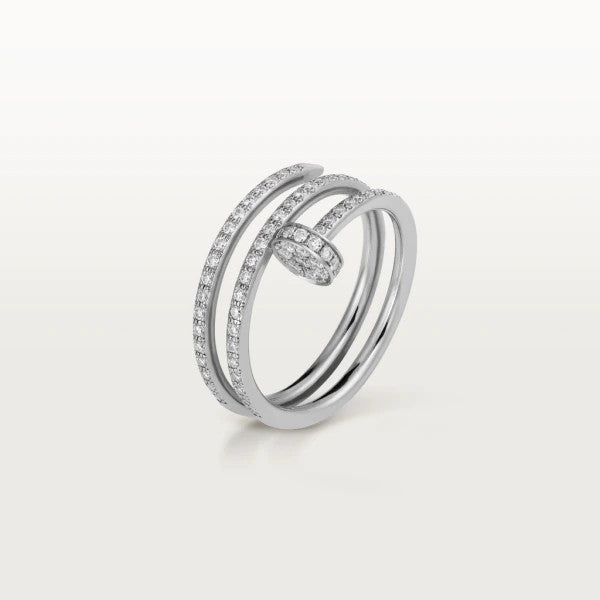 [AURORA]JUSTE RING 1,8 MM SILBER DOPPELREIHIGE DIAMANTEN 