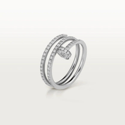[AURORA]JUSTE RING 1,8 MM SILBER DOPPELREIHIGE DIAMANTEN 