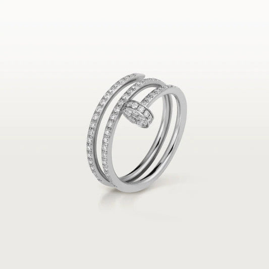 [AURORA]JUSTE RING 1,8 MM SILBER DOPPELREIHIGE DIAMANTEN 